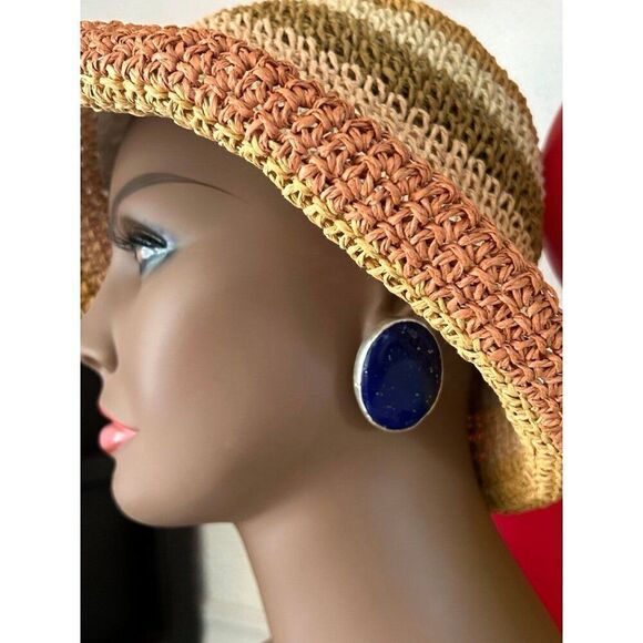 Extra Large Native American Lapis Earrings - Picture 7 of 7